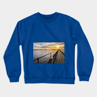 January sunrise at the mouth of the River Blyth - Landscape Crewneck Sweatshirt